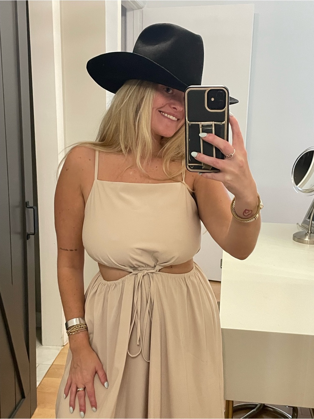 Tan cut-out Maxi dress